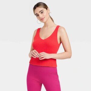 A New Day - Women's V-Neck Fuzzy Sweater Tank - New Without Tag